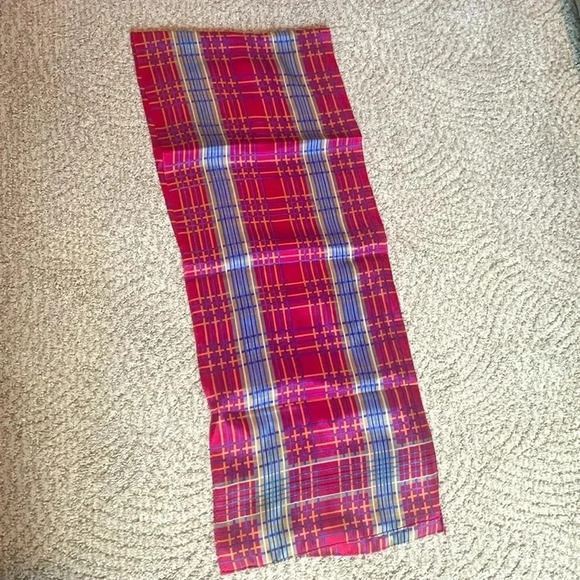Liz Claiborne silk scarf plaid print - Picture 1 of 3